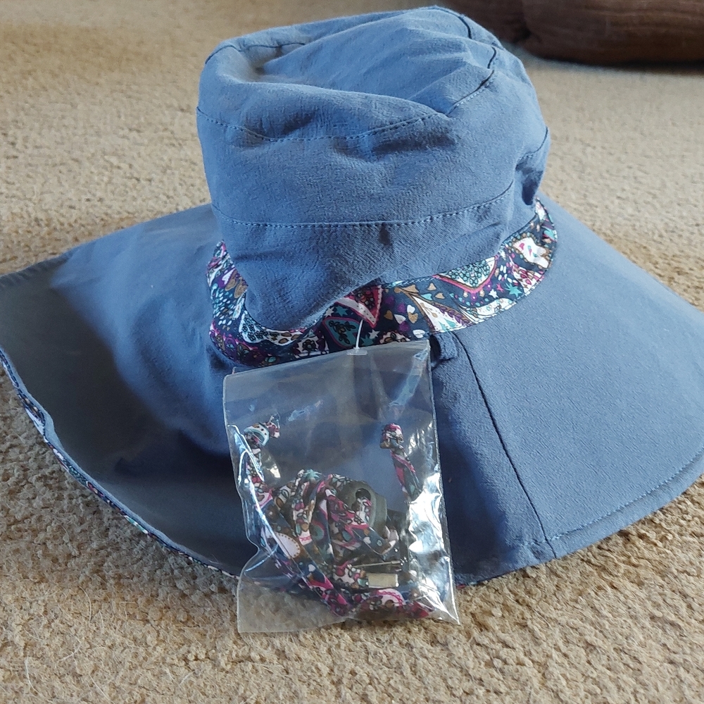 Blue women's sun hat